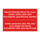 Rauchschutztür Diese Tür muss /.../ - Smoke protection door This door /.../