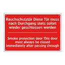 Rauchschutztür Diese Tür muss /.../ - Smoke protection door This door /.../