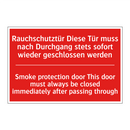 Rauchschutztür Diese Tür muss /.../ - Smoke protection door This door /.../