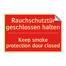 Rauchschutztür geschlossen halten/.../ - Keep smoke protection door closed/.../