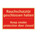 Rauchschutztür geschlossen halten/.../ - Keep smoke protection door closed/.../