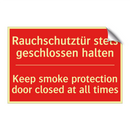 Rauchschutztür stets geschlossen /.../ - Keep smoke protection door closed /.../