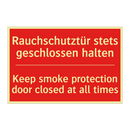Rauchschutztür stets geschlossen /.../ - Keep smoke protection door closed /.../