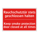 Rauchschutztür stets geschlossen /.../ - Keep smoke protection door closed /.../