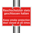 Rauchschutztür stets geschlossen /.../ - Keep smoke protection door closed /.../