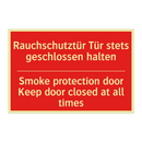 Rauchschutztür Tür stets geschlossen /.../ - Smoke protection door Keep door /.../