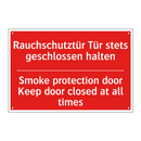 Rauchschutztür Tür stets geschlossen /.../ - Smoke protection door Keep door /.../