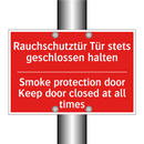 Rauchschutztür Tür stets geschlossen /.../ - Smoke protection door Keep door /.../