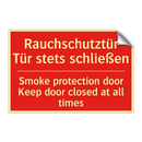 Rauchschutztür Tür stets schließen/.../ - Smoke protection door Keep door /.../