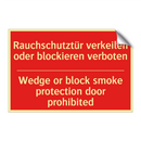 Rauchschutztür verkeilen oder /.../ - Wedge or block smoke protection /.../