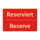 Reserviert - Reserve