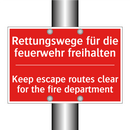 Rettungswege für die feuerwehr /.../ - Keep escape routes clear for the /.../