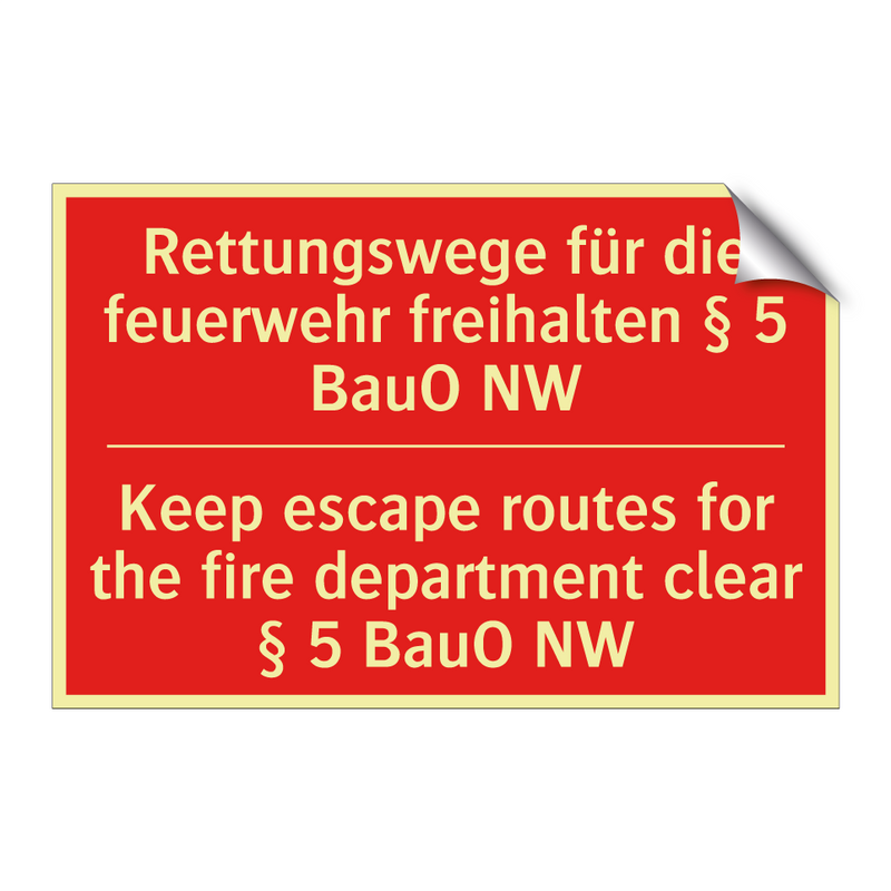 Rettungswege für die feuerwehr /.../ - Keep escape routes for the fire /.../