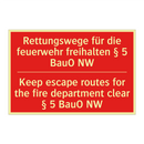 Rettungswege für die feuerwehr /.../ - Keep escape routes for the fire /.../