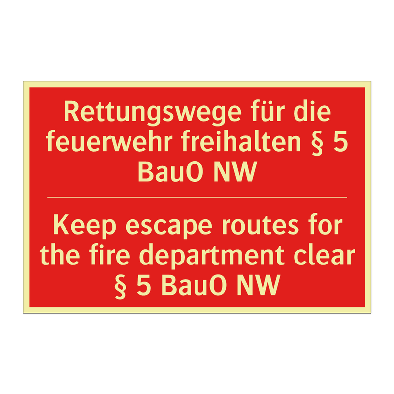 Rettungswege für die feuerwehr /.../ - Keep escape routes for the fire /.../