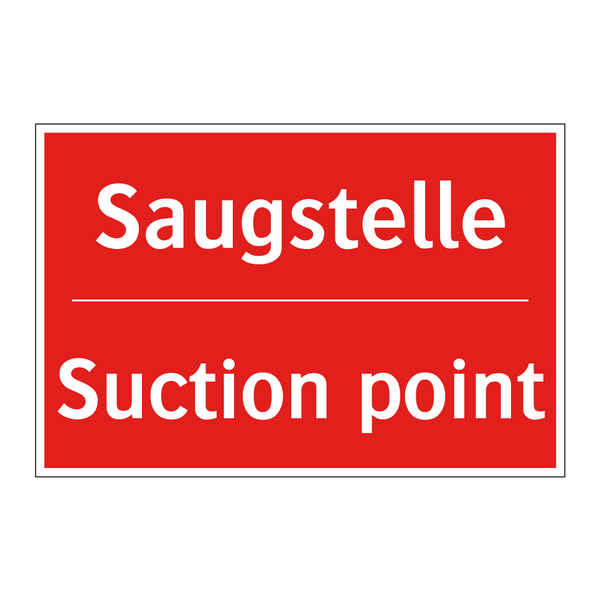 Saugstelle - Suction point
