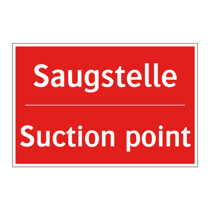 Saugstelle - Suction point