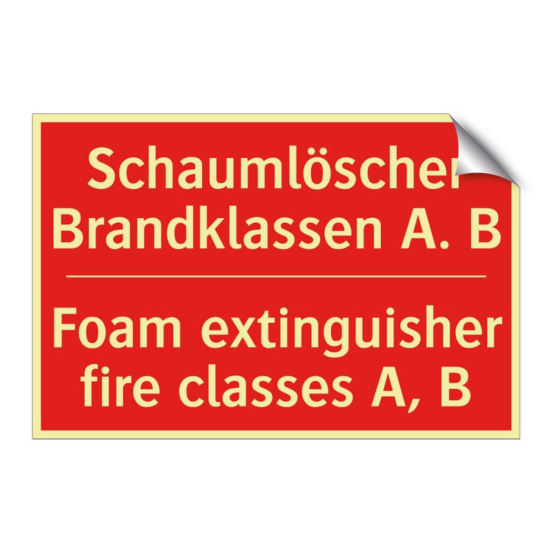 Schaumlöscher Brandklassen A. /.../ - Foam extinguisher fire classes /.../