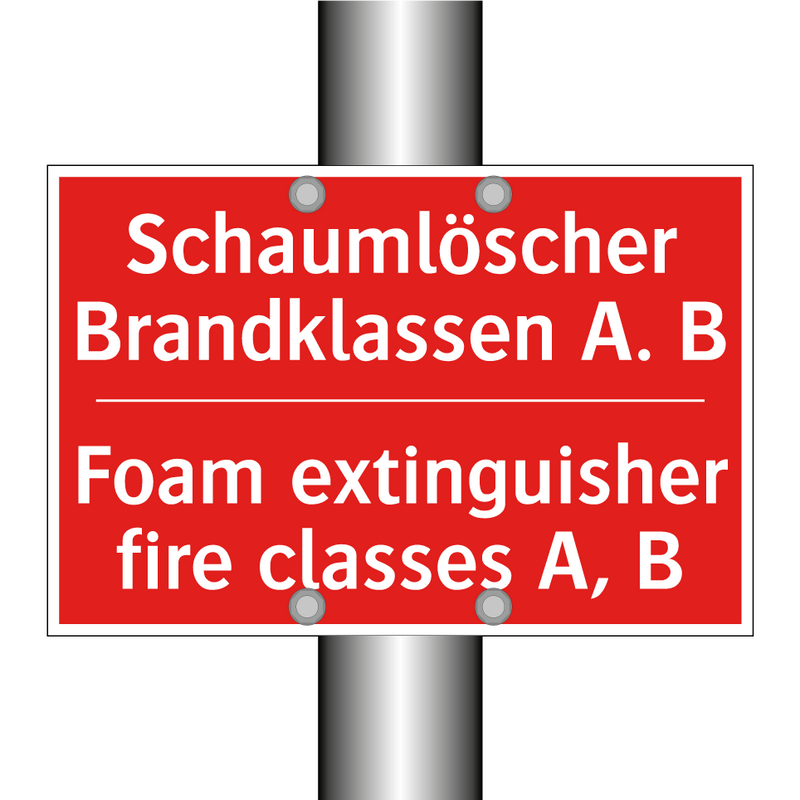 Schaumlöscher Brandklassen A. /.../ - Foam extinguisher fire classes /.../