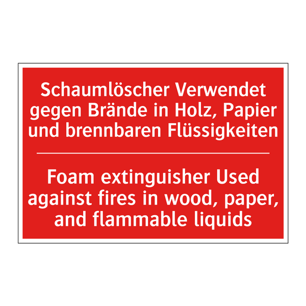 Schaumlöscher Verwendet gegen /.../ - Foam extinguisher Used against /.../