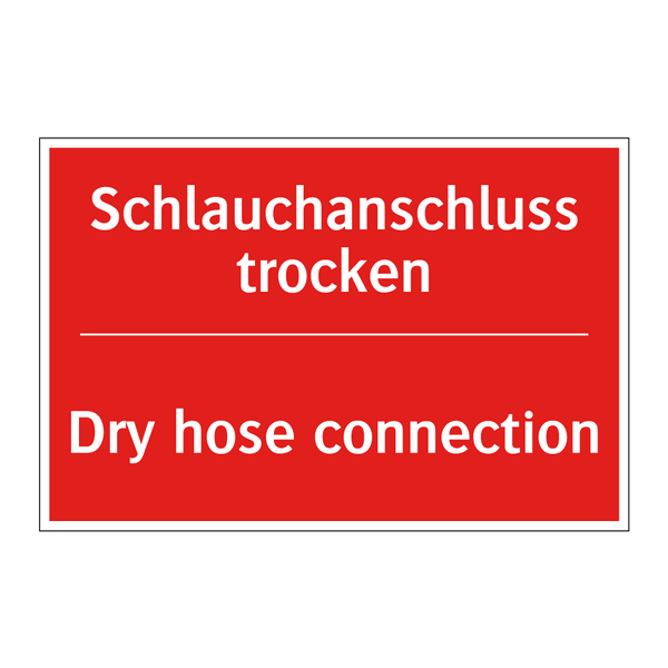 Schlauchanschluss trocken - Dry hose connection