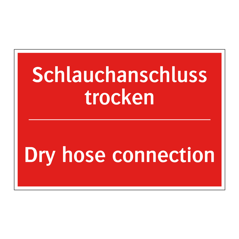 Schlauchanschluss trocken - Dry hose connection