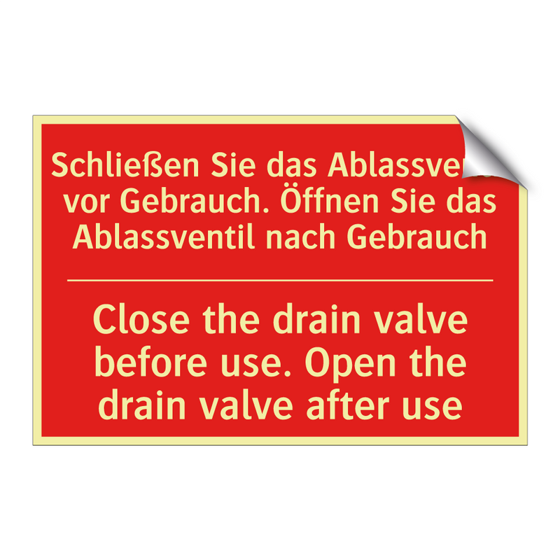 Schließen Sie das Ablassventil /.../ - Close the drain valve before use. /.../