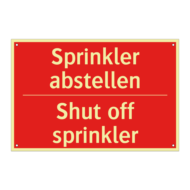 Sprinkler abstellen - Shut off sprinkler