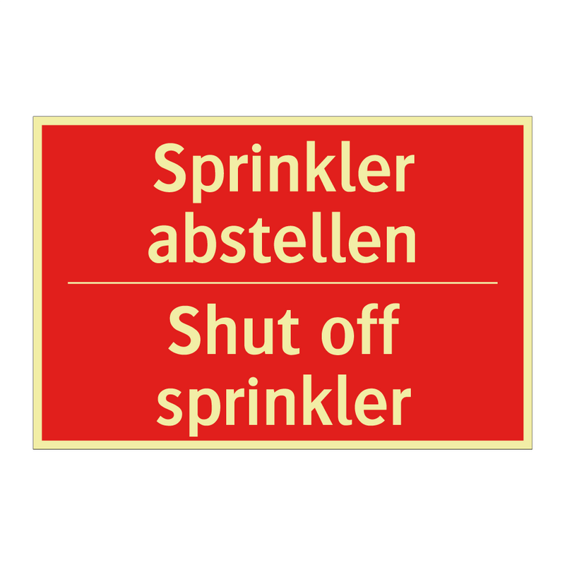 Sprinkler abstellen - Shut off sprinkler