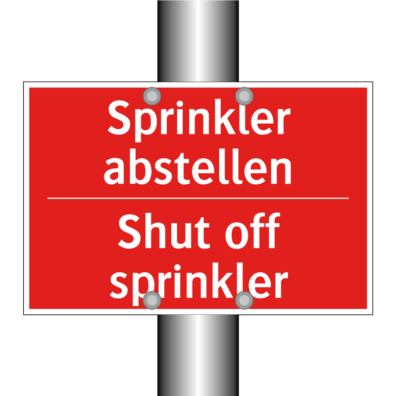 Sprinkler abstellen - Shut off sprinkler