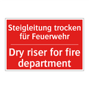 Steigleitung trocken für Feuerwehr/.../ - Dry riser for fire department