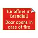 Tür öffnet im Brandfall - Door opens in case of fire