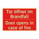 Tür öffnet im Brandfall - Door opens in case of fire