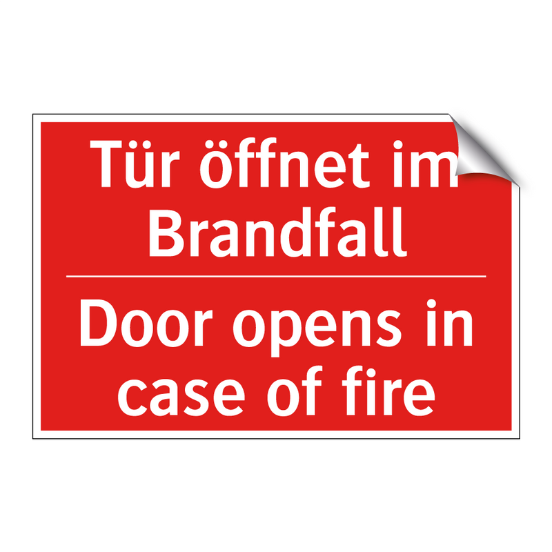 Tür öffnet im Brandfall - Door opens in case of fire