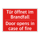 Tür öffnet im Brandfall - Door opens in case of fire