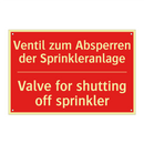 Ventil zum Absperren der Sprinkleranlage/.../ - Valve for shutting off sprinkler/.../