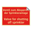 Ventil zum Absperren der Sprinkleranlage/.../ - Valve for shutting off sprinkler/.../