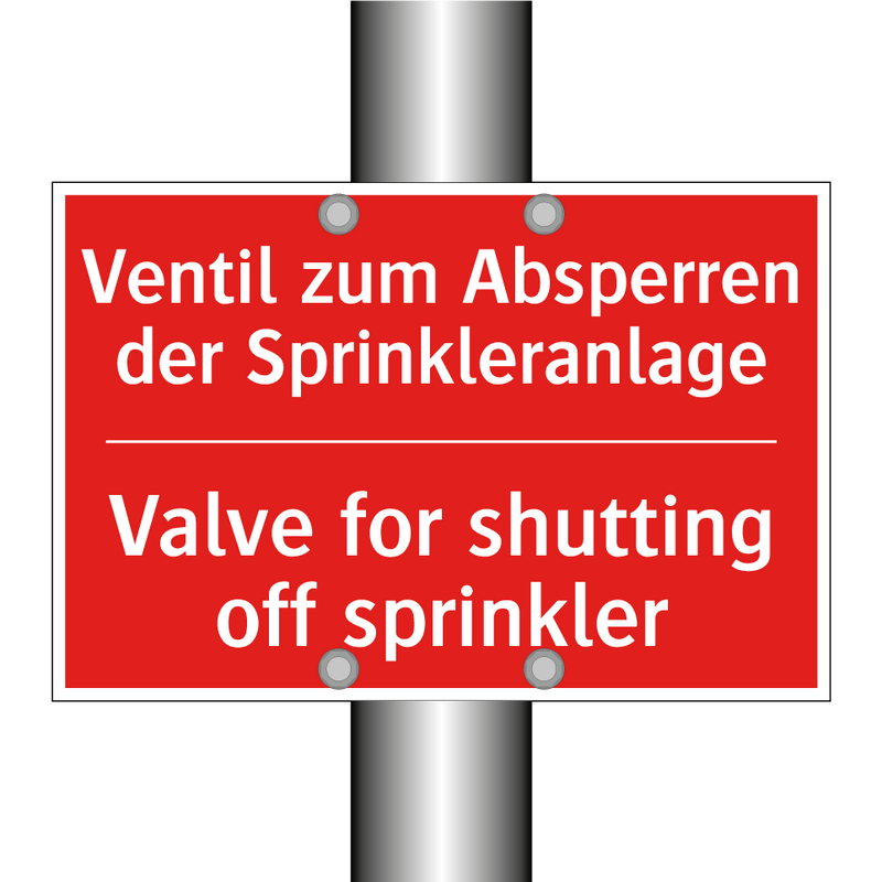 Ventil zum Absperren der Sprinkleranlage/.../ - Valve for shutting off sprinkler/.../