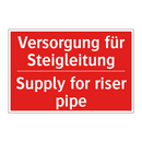 Versorgung für Steigleitung - Supply for riser pipe