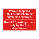 Verwendung von CO₂-Feuerlöschern /.../ - Use of CO₂ extinguishers only /.../