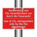 Verwendung von CO₂-Feuerlöschern /.../ - Use of CO₂ extinguishers only /.../
