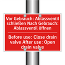 Vor Gebrauch: Ablassventil schließen /.../ - Before use: Close drain valve /.../