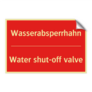 Wasserabsperrhahn - Water shut-off valve