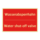 Wasserabsperrhahn - Water shut-off valve