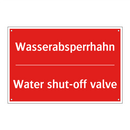 Wasserabsperrhahn - Water shut-off valve