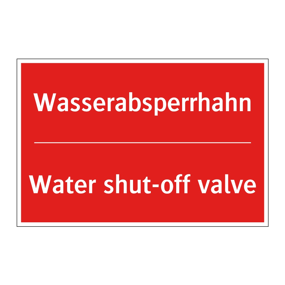 K24-Brandschutzzeichen Wasser Haupthahn Schild Folie 200 X 200 Mm