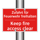 Zufahrt für Feuerwehr freihalten/.../ - Keep fire access clear