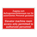 Zugang zum Aufzugsmaschinenraum /.../ - Elevator machine room access only /.../