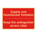 Zugang zum Feuerlöscher freihalten/.../ - Keep fire extinguisher access /.../
