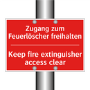 Zugang zum Feuerlöscher freihalten/.../ - Keep fire extinguisher access /.../